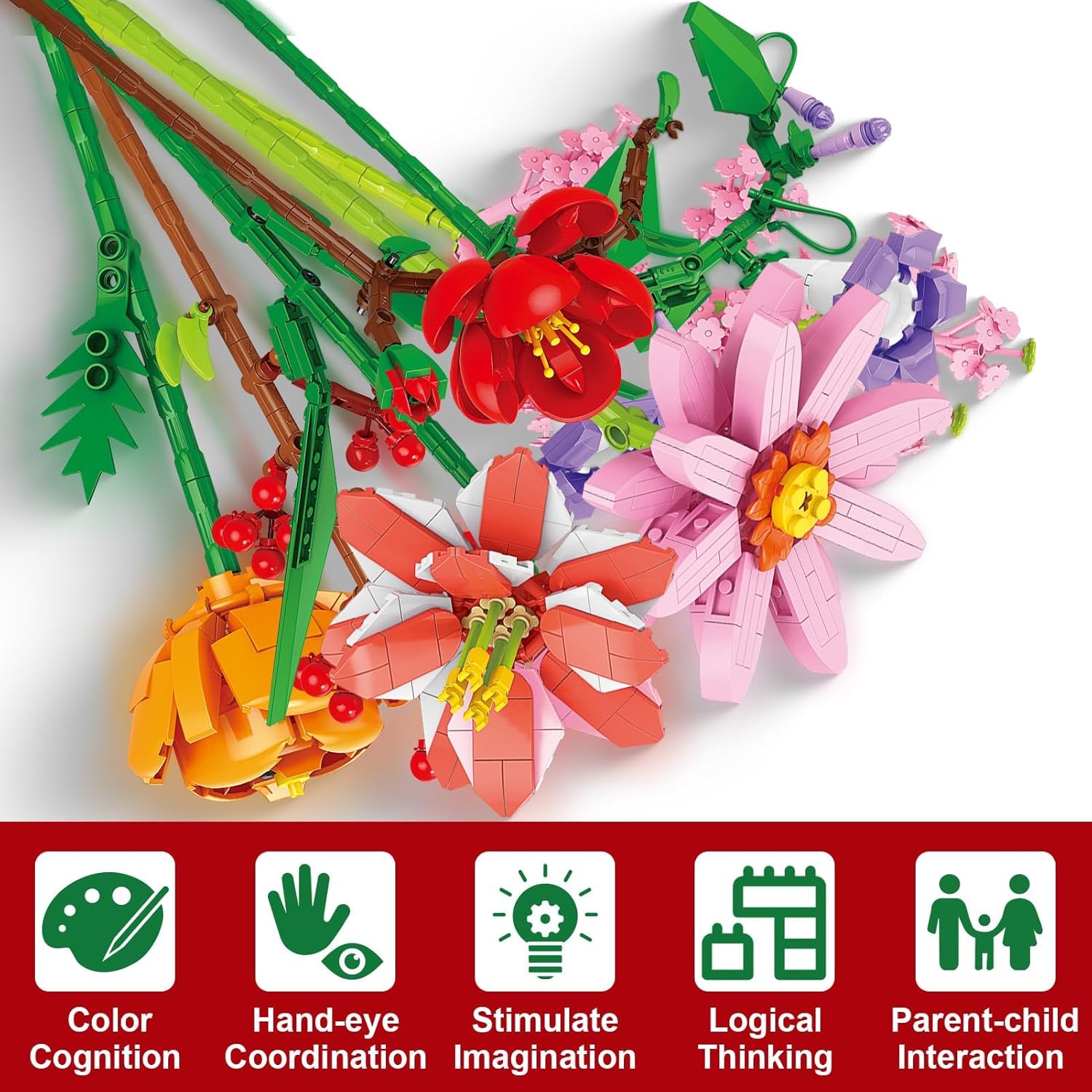 MerryBlooms™ Calendario de Adviento Construible de 24 Días
