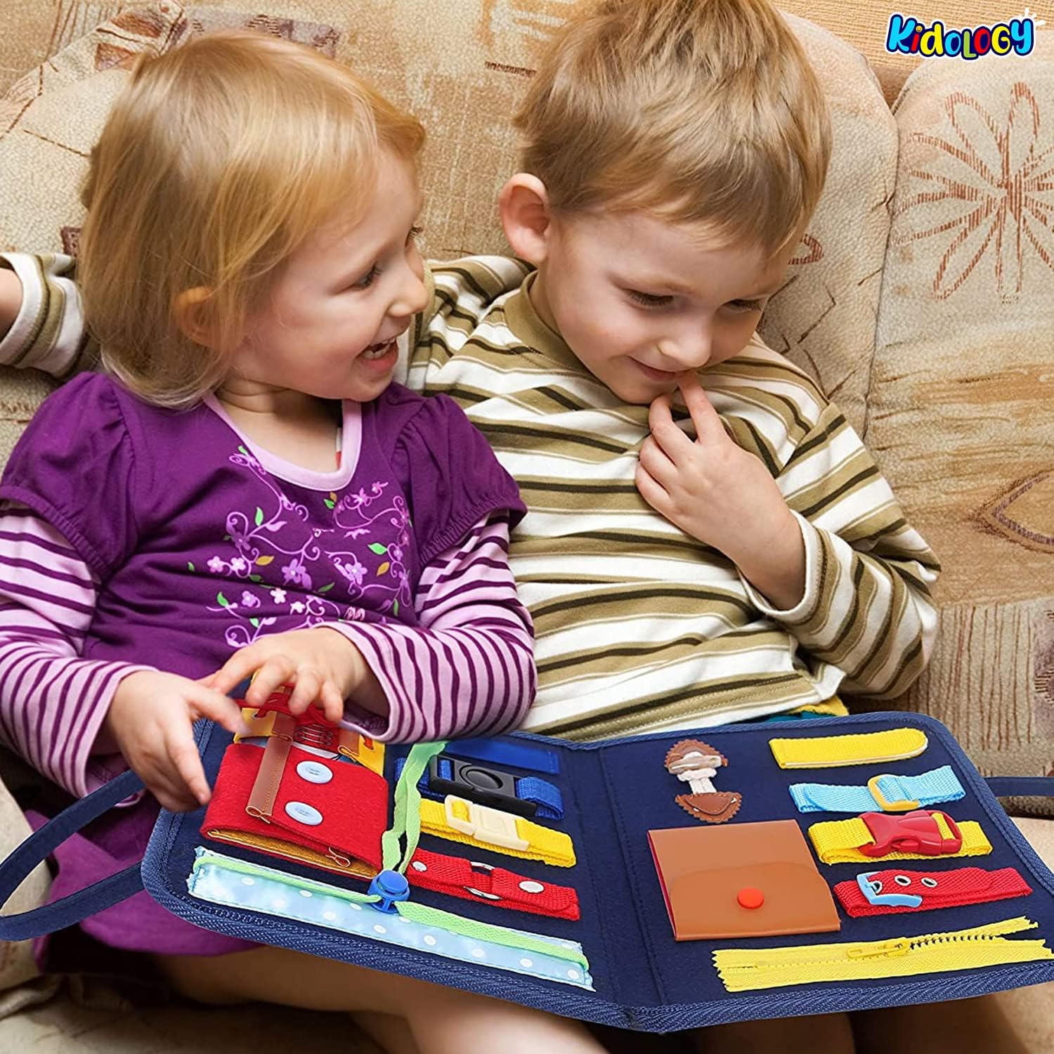 Fidtoy Portable Felt Busy Board for Toddlers Fine Motor Skills Travel Toy