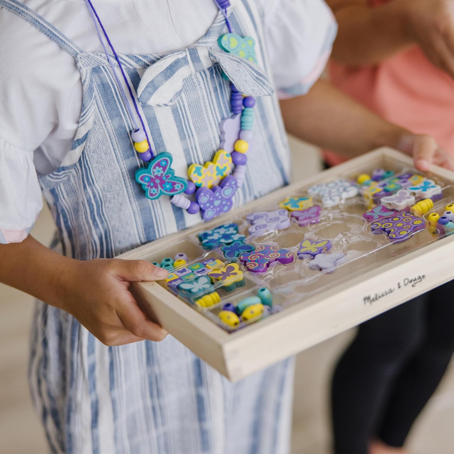 Set de Cuentas de Madera de Mariposa Fidtoy para la Fabricación de Joyas para Niños