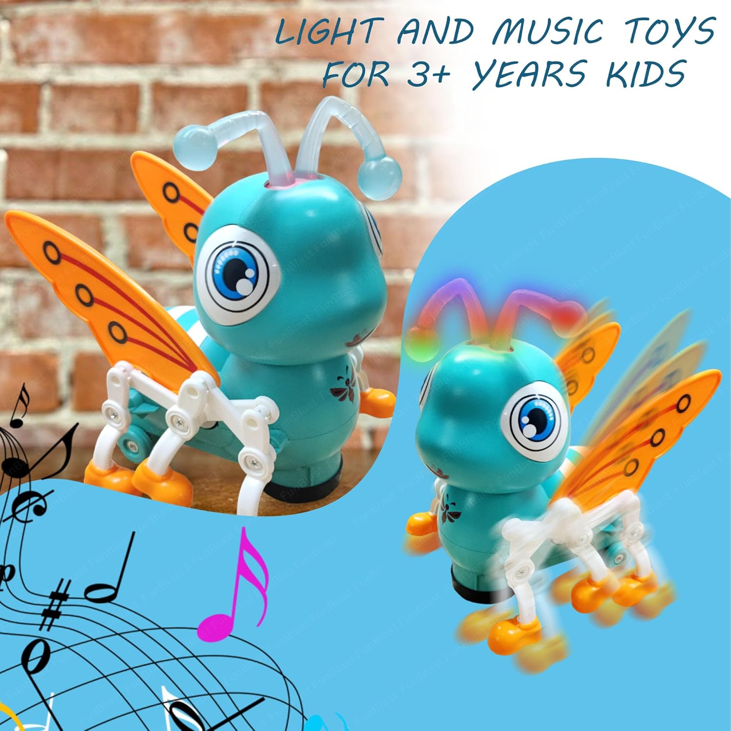 Fidtoy Juguete Musical de Abeja Caminadora con Luces y Rotación de 360