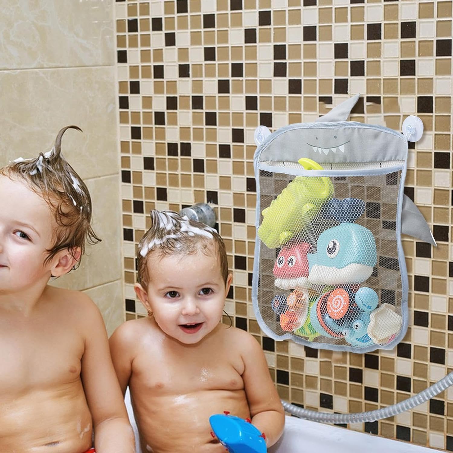 Fidtoy Bath Toy Organizer Mesh Storage Bag for Bathroom