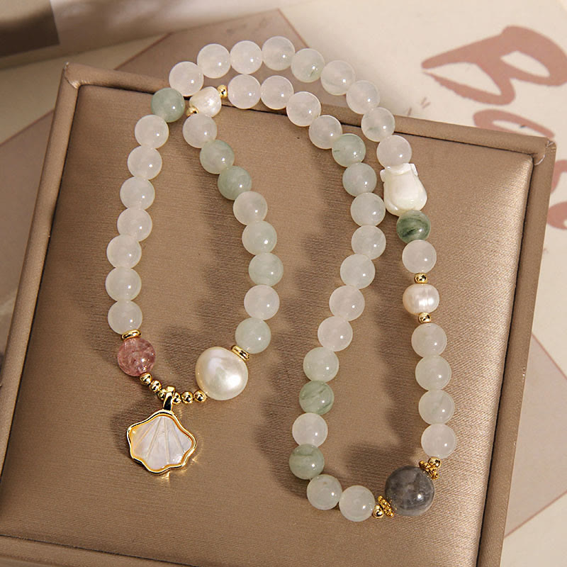 Buddha Stones Double Layer Jade Shell Luck Bracelet Bracelet BS 6