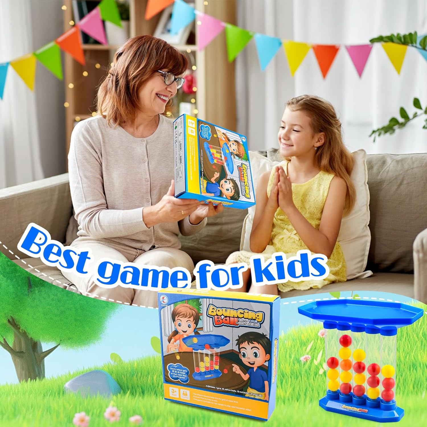 Fidtoy Bounce Ball Table Game for Kids and Family Play
