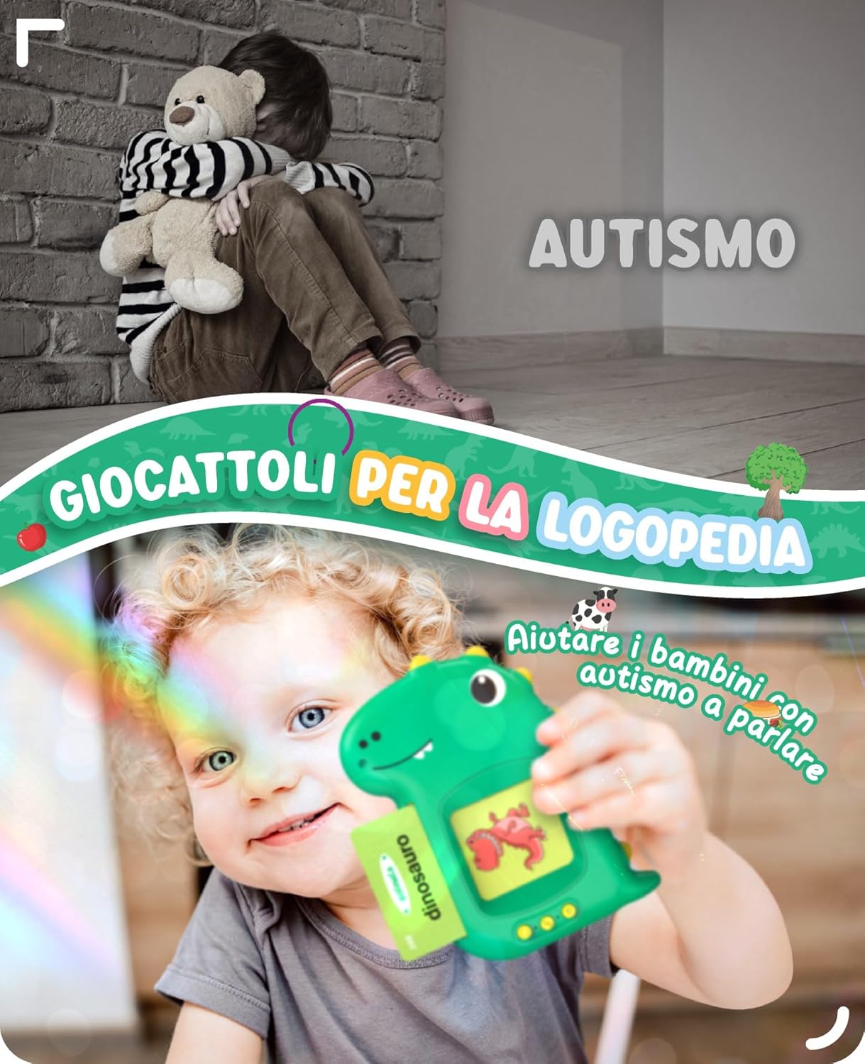 Fidtoy Talking Flash Cards for Toddlers – 224 Words, 112 Double-Sided Dinosaur Learning Cards, Voice Reader, Vocabulary Toy, and Speech Learning Gift