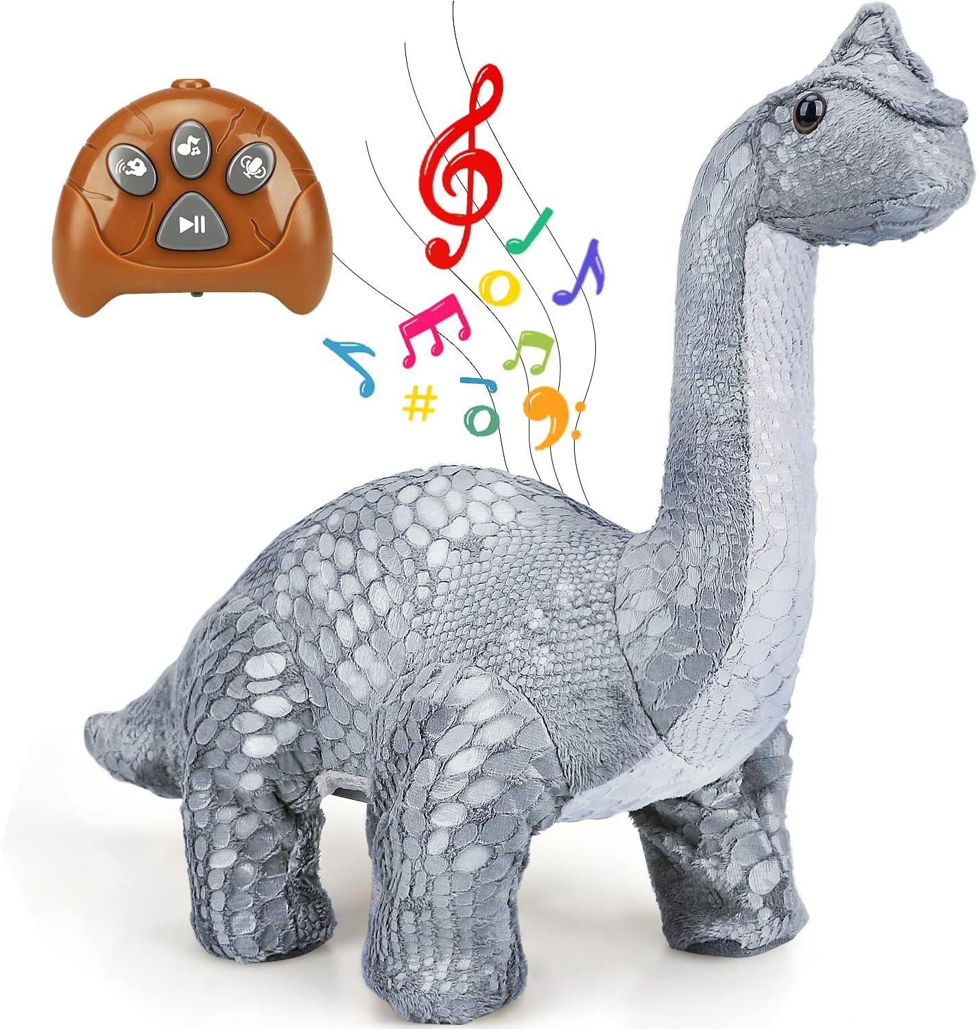 Fidtoy Plush Remote Control Dinosaur Toy with Talkback and Music