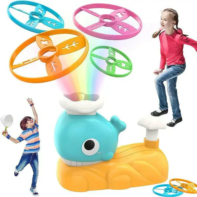 Juguete lanzador de discos voladores de ballena Fidtoy con redes de captura