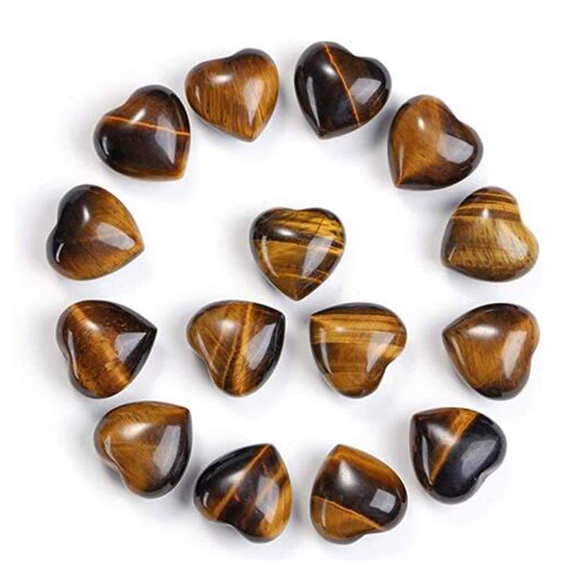 Buddha Stones Natural Amethyst Tiger's Eye Stone Love Decoration Decoration BS Tiger Eye*15pcs