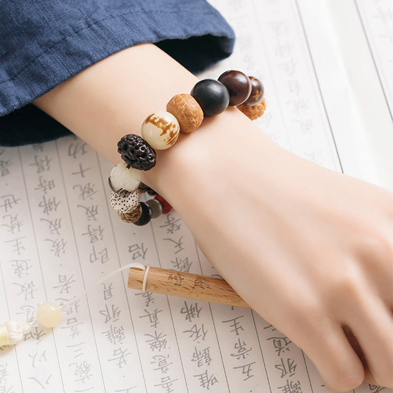Buddha Stones Bodhi Seed Lotus Wisdom Peace Wrist Mala Bracelet Bracelet BS 4