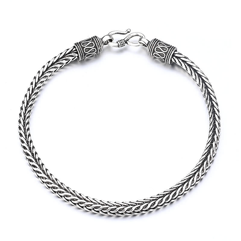 Buddha Stones Vintage Dragon Keel Braided Twisted Design Wealth Buckle Bracelet Bracelet BS 6