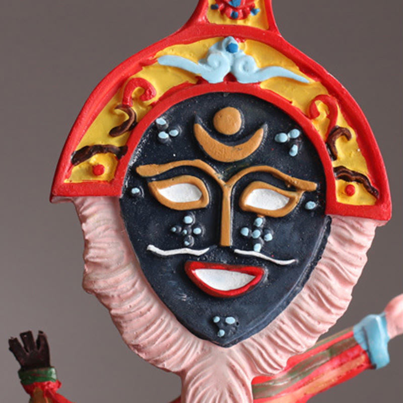Buddha Stones Tibetan Opera Face Mask Puppet Home Office Car Decoration Ornament Desk Decoration BS 10