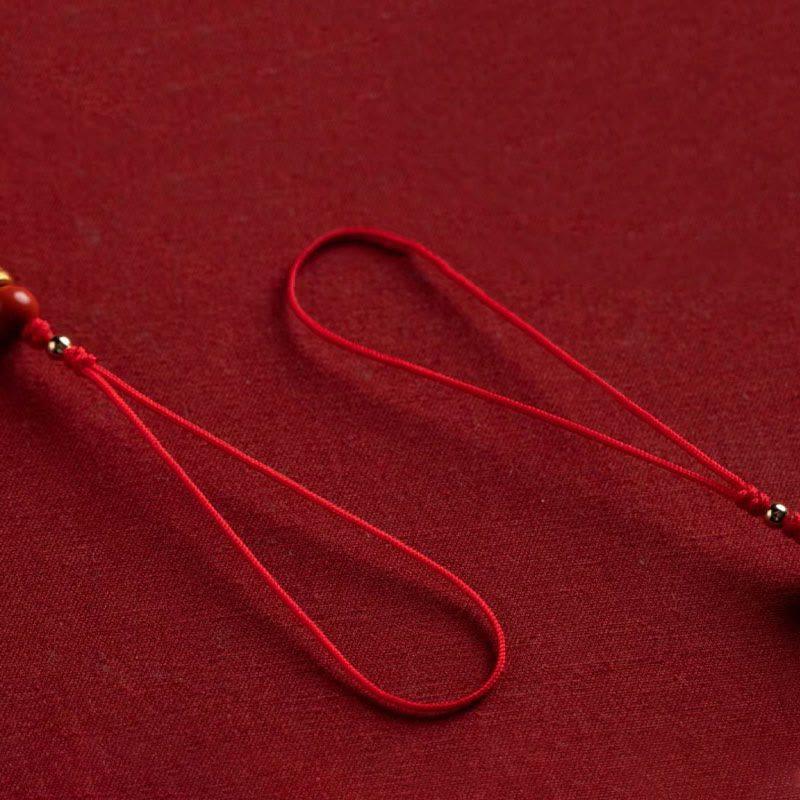 Buddha Stones Koi Fish Cinnabar Attracting Wealth Wish Ruyi Charm Luck Phone Hanging Decoration Phone Hanging Decoration BS 22