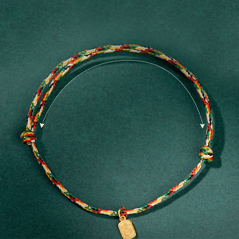 Buddha Stones Auspicious Fu Character Peace And Joy Luck Handmade Multicolored Child Adult Bracelet Bracelet BS 3