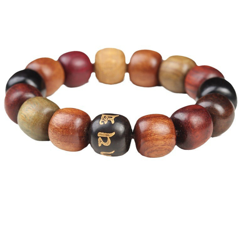 Buddha Stones Tibet Various Wood Om Mani Padme Hum Purity Bracelet Bracelet BS 9