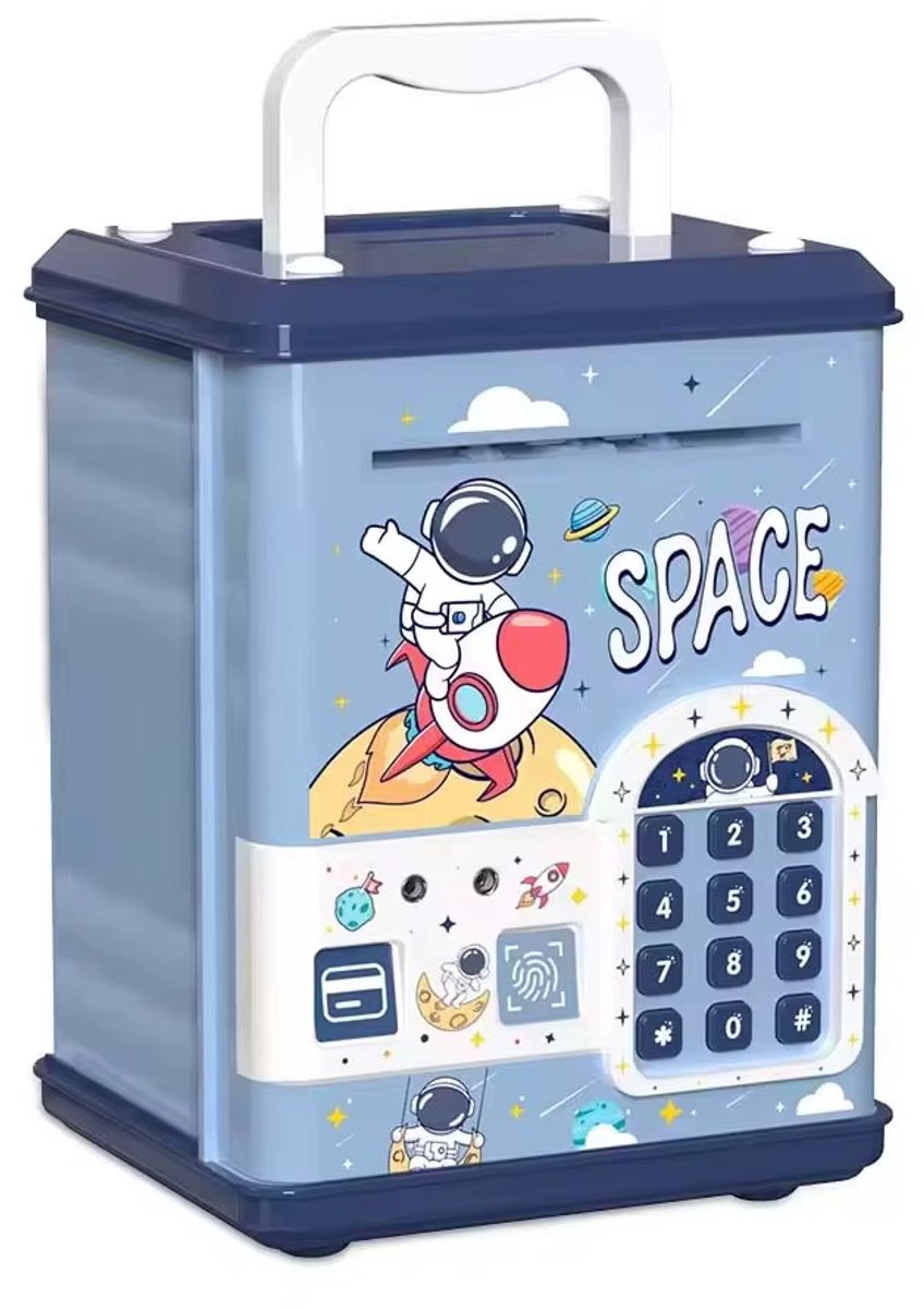 Cajero automático espacial con huella dactilar y banco de dinero, juego - 300