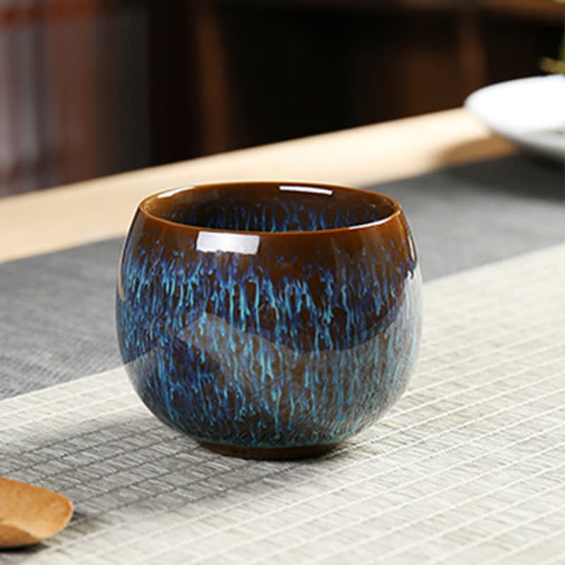 Buddha Stones Multicolor Ceramic Teacup Ocean Wave Tea Cups Cup BS 10