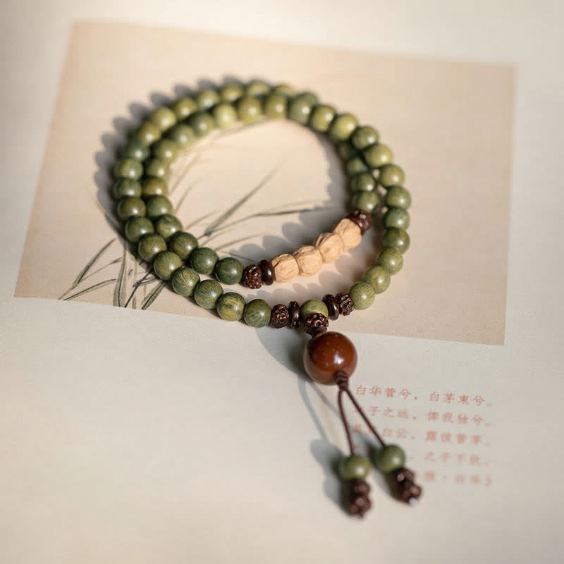 Buddha Stones Green Sandalwood Positive Peace Bracelet Bracelet BS 6mm 18cm