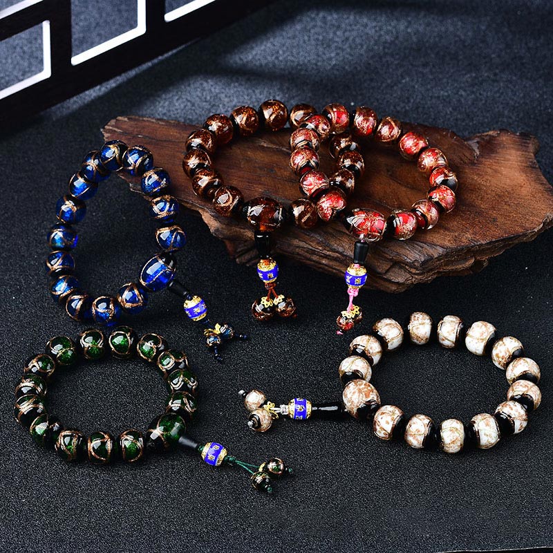 Buddha Stones Tibetan Dragon Vein Agate Healing Bracelet Bracelet BS 1