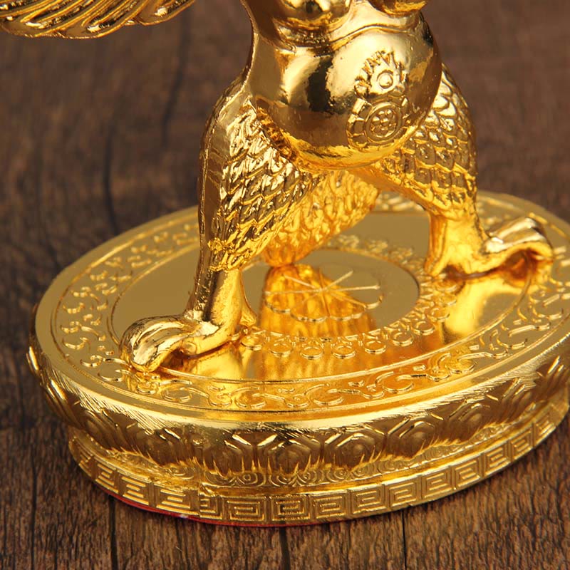 Buddha Stones Tibetan Gold Garuda Bird Alloy Protection Home Decoration Decorations BS 3
