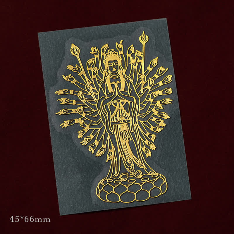 Buddha Stones 12 Chinese Zodiac Blessing Wealth Fortune Phone Sticker Phone Sticker BS Rat-Thousand-armed Avalokitesvara Small