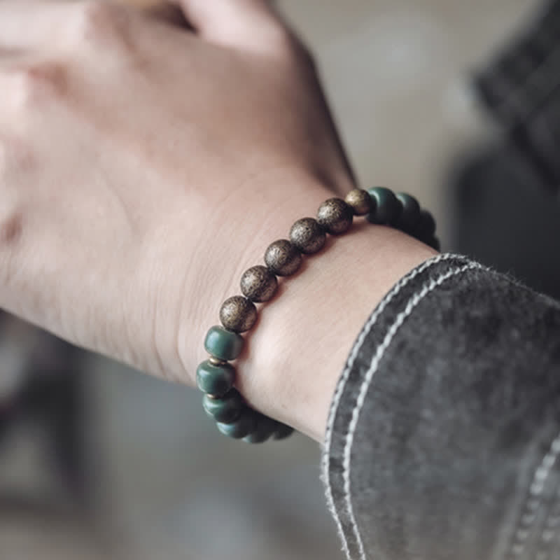 Buddha Stones Tibetan Cyan Bodhi Seed Copper Success Bracelet Bracelet BS 1
