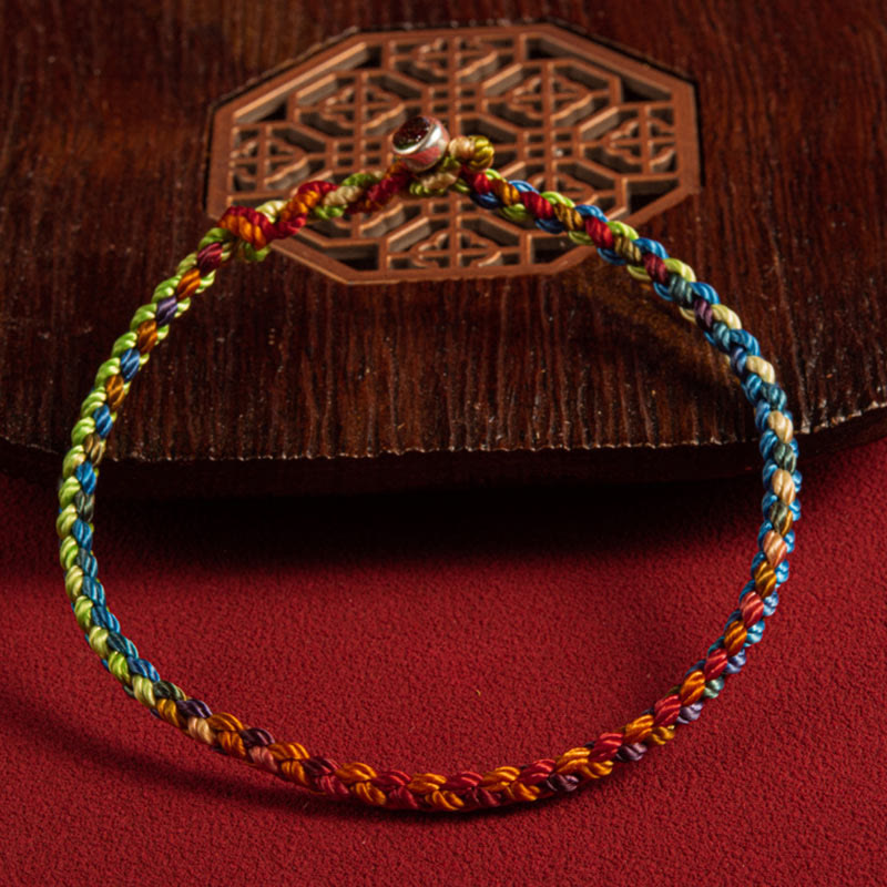 Buddha Stones "May you be blessed with peace and safety in all four seasons" Lucky Multicolored Bracelet Bracelet BS 8
