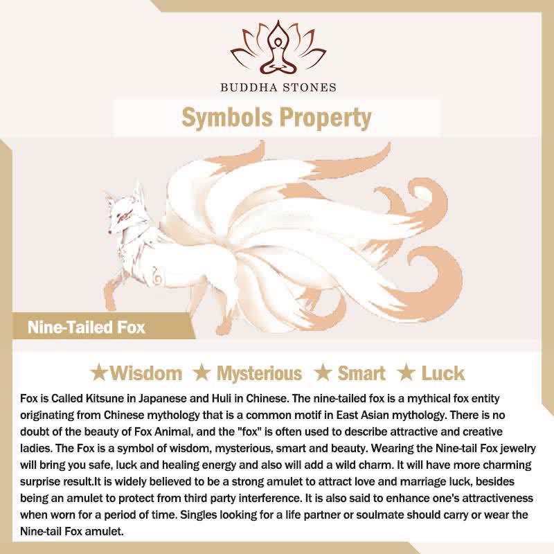 Buddha Stones Hetian Cyan Jade Nine Tailed Fox Luck Necklace String Pendant Necklaces & Pendants BS 14
