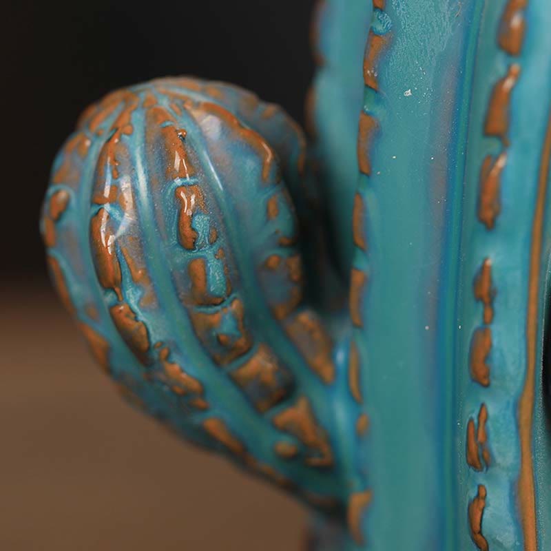 Buddha Stones Cactus Ceramic Healing Backflow Smoke Fountain Incense Burner Incense Burner BS 3