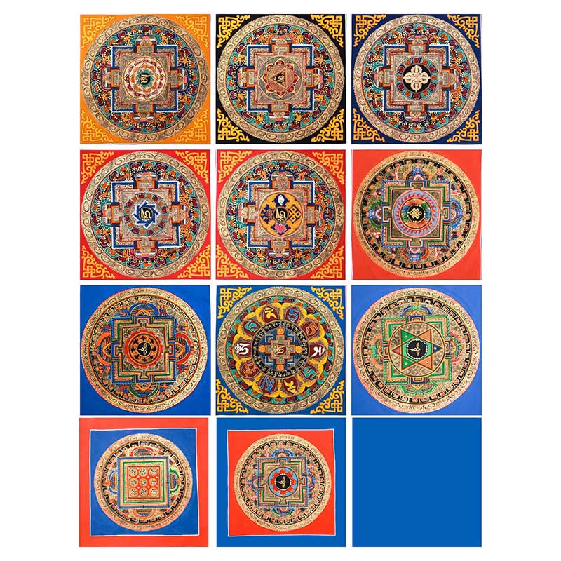 Buddha Stones Tibetan Handmade Thangka Painting Blessing Thangka Blind Box Random Color Pattern Tibetan Thangka BS 17