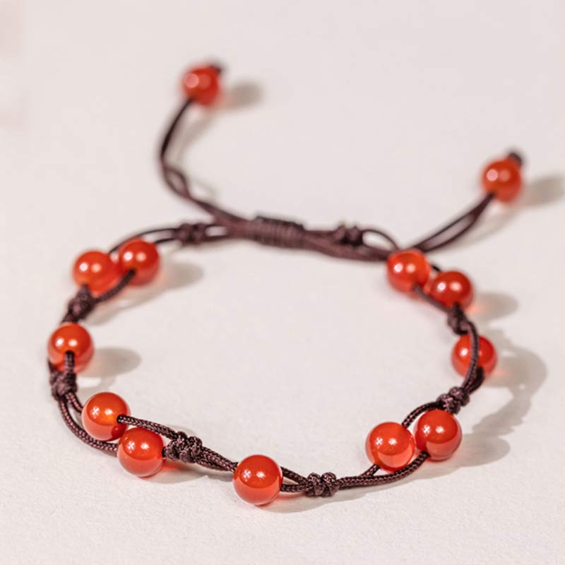 Bracelet calme Foviel en agate rouge, agate mousse et cinabre