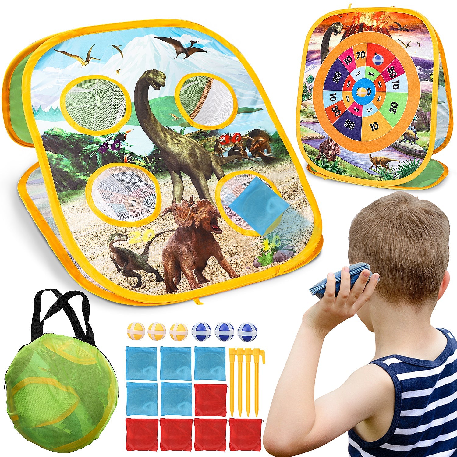 Juego Fidtoy Ocean Bean Bag Toss 2 en 1, juego para niños al aire libre