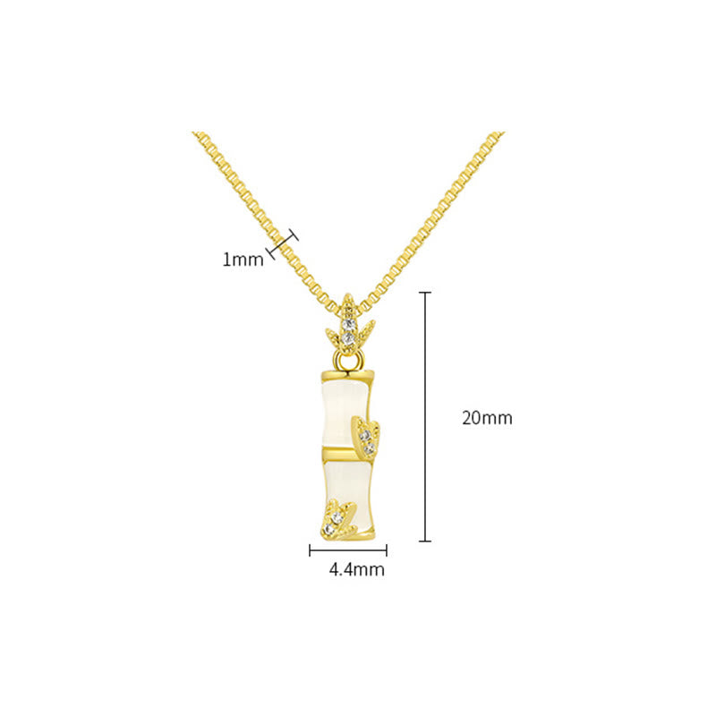Buddha Stones Chalcedony Bamboo Pattern Harmony Necklace Pendant Necklaces & Pendants BS 6