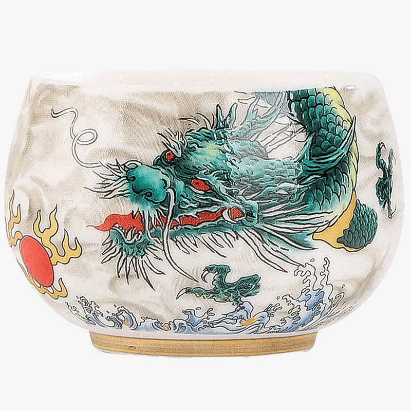 Buddha Stones Dragon Cicada Bamboo Deer Crane Lotus Plum Flower Ceramic Teacup Kung Fu Tea Cup Bowl 185ml Cup BS 5