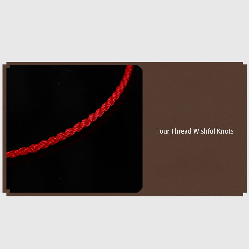 Buddha Stones 999 Gold Bead Handmade Four Thread Wishful Knots Braided Protection Bracelet (Extra 30% Off | USE CODE: FS30) - image 1