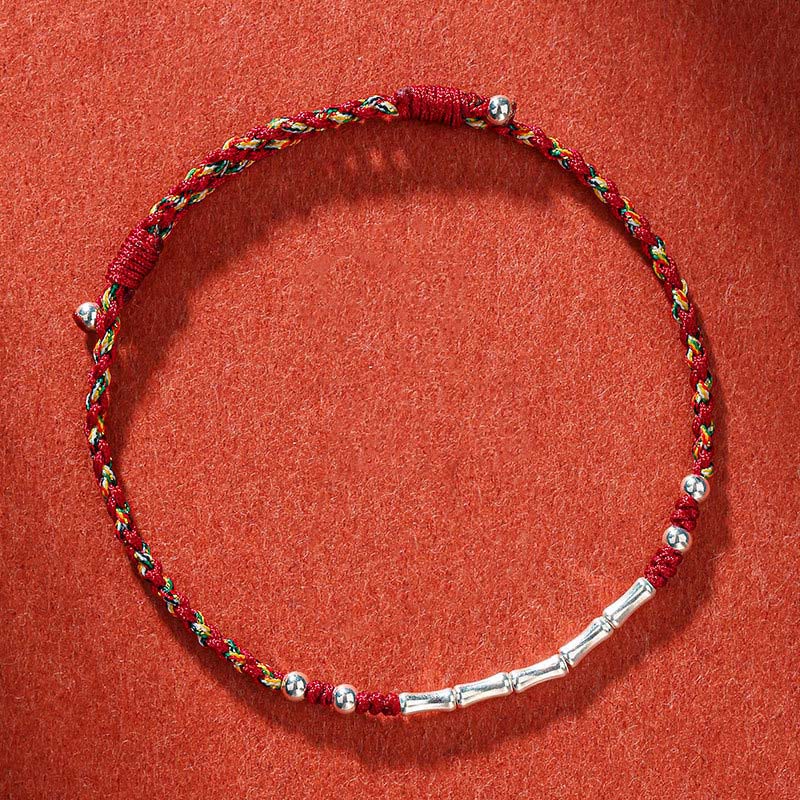 Buddha Stones Tibet Handmade Multicolored Bamboo Protection Braided String Bracelet 1