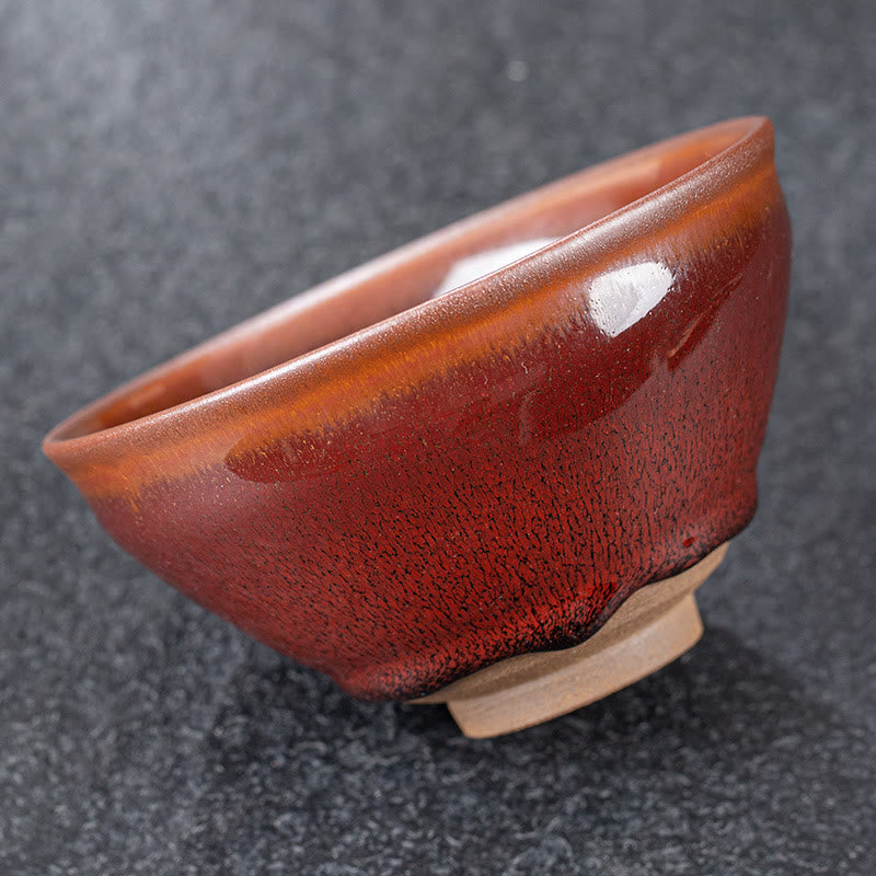 Buddha Stones Vintage Red Brown Chinese Jianzhan Porcelain Teacup Kung Fu Tea Cup Jian Zhan Tea Cup BS 3