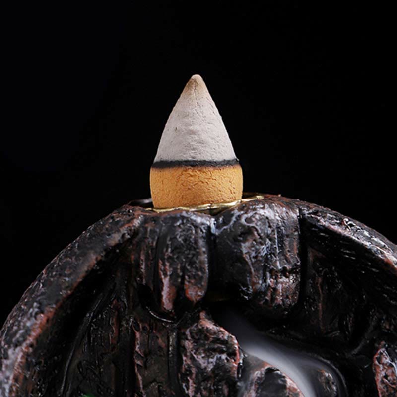 Buddha Stones Mountain Bridges Pattern Meditation Resin Backflow Incense Burner Incense Burner BS 5