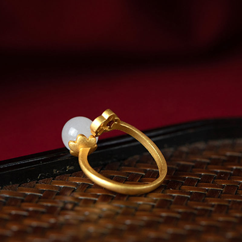 White Jade Auspicious Cloud Blessing Luck Ring Rings BS 10