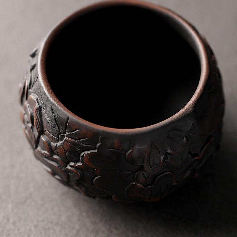 Buddha Stones Lotus Leaf Flower Landscape Dragon Bamboo Ceramic Teacup Kung Fu Tea Cup Bowl Cup BS 4