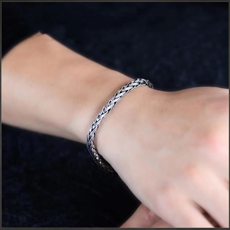 Buddha Stones Vintage Dragon Keel Braided Twisted Design Wealth Buckle Bracelet Bracelet BS 5