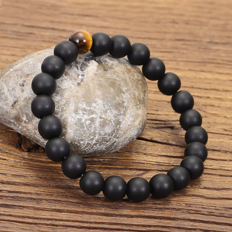 Buddha Stones 108 Mala Beads Frosted Stone Tiger Eye Balance Bracelet Necklace Pendant Bracelet Necklaces & Pendants BS 2