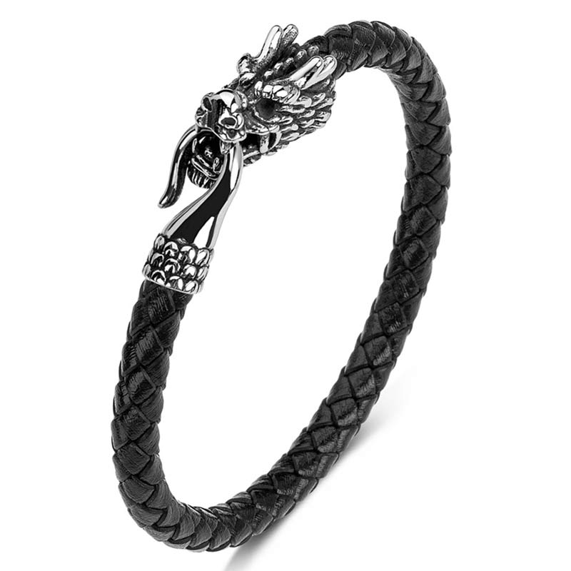 Buddha Stones Dragon Titanium Steel Protection Luck Bracelet Bracelet BS 15