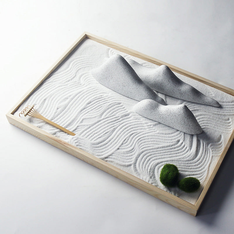 Buddha Stones Rocks Landscape Meditation Enlightenment Zen Garden Decoration Decorations BS White Two Grass