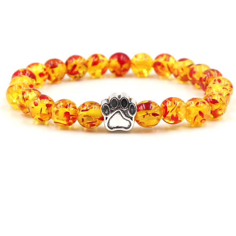 Indian Agate Green Agate Dog Paw Positive Calm Bracelet Bracelet BS Amber (Relieve Pain ♥ Balance Emotions)