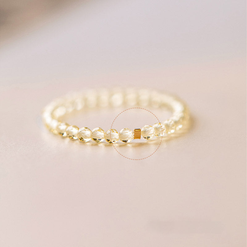 Buddha Stones Natural Citrine Happiness Prosperity Ring Ring BS 12