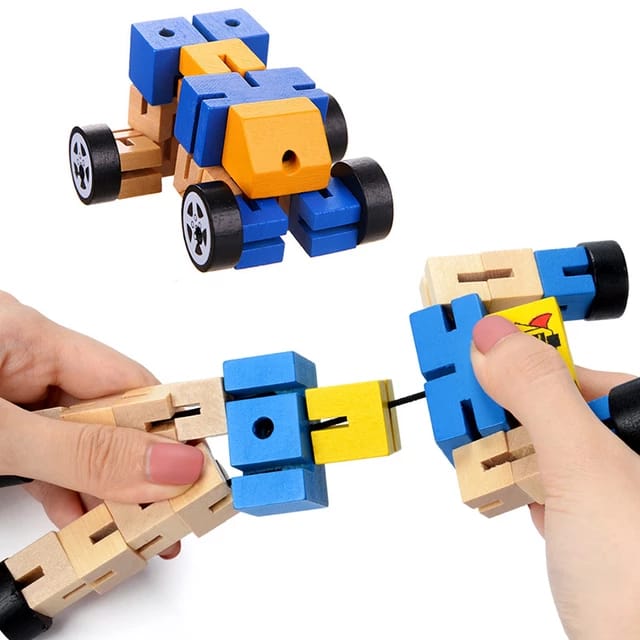 DIY Wooden Robot Transformation Twisting Blocks - 715