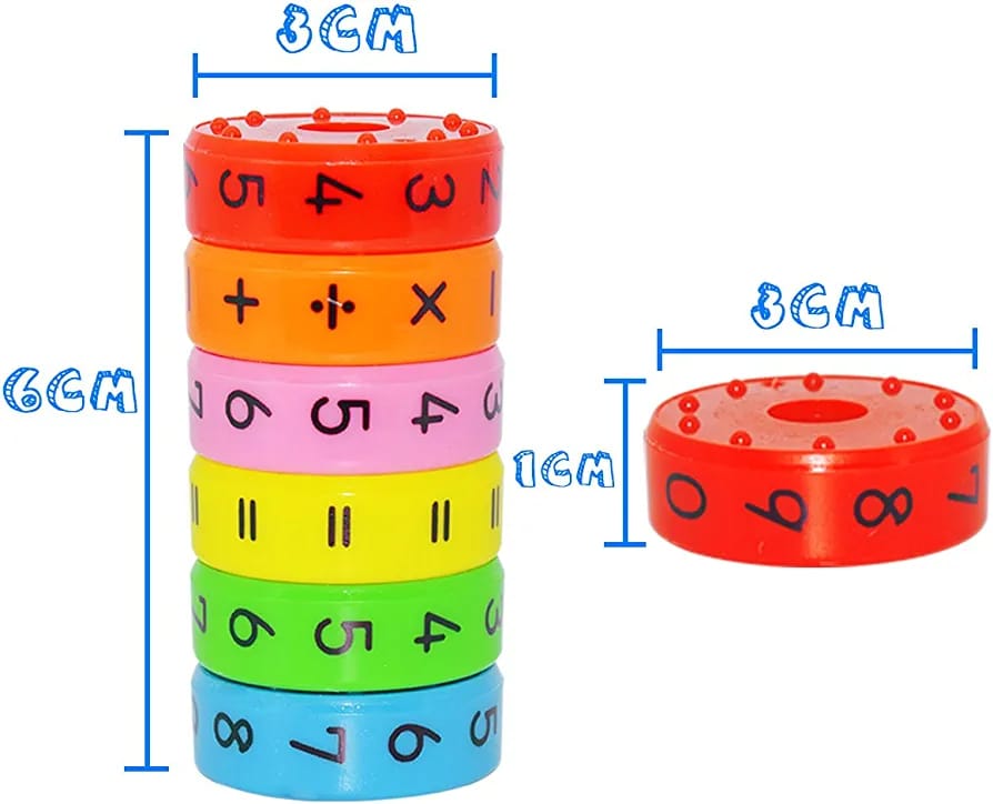 Fidtoy Mini Rotating Magnetic Math Operation Wheel for Kids Hands On Arithmetic Learning Toy Age 3+