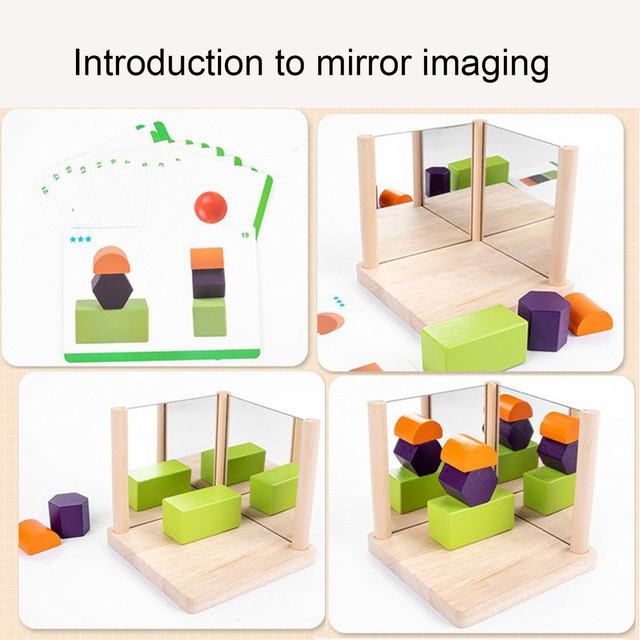 Espejo de madera Bloques de patrones 3D - 893