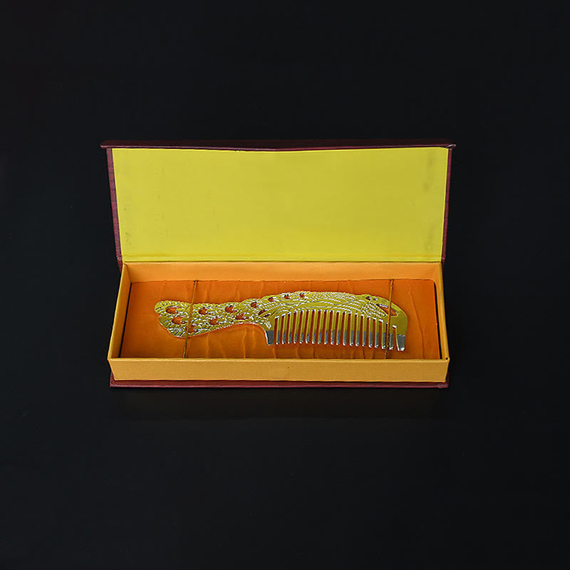 Buddha Stones Lucky Dragon Phoenix Protection Strength Comb Comb BS 9