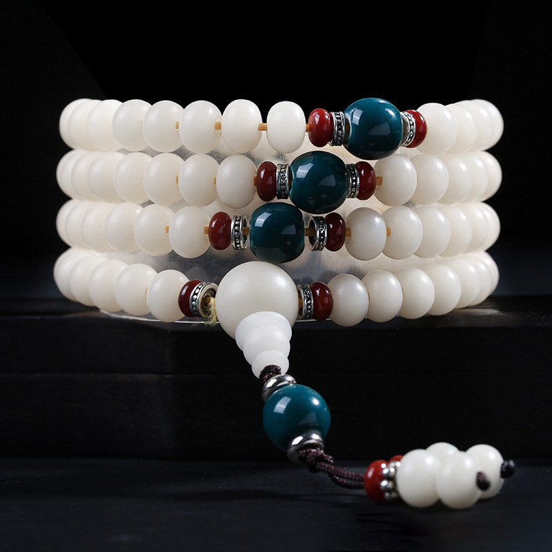 Foviel Bodhi Seed Bead Lotus Blessing Charm Bracelet
