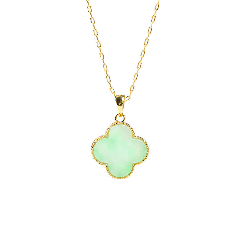 FREE Today: Bring Good Fortune Four Leaf Clover Jade Prosperity Necklace FREE FREE 6
